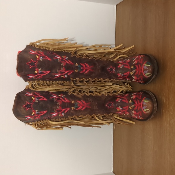 Free People X Mexicans Cross Train Embroidered Cowboy Boots size 7 - Picture 2 of 9